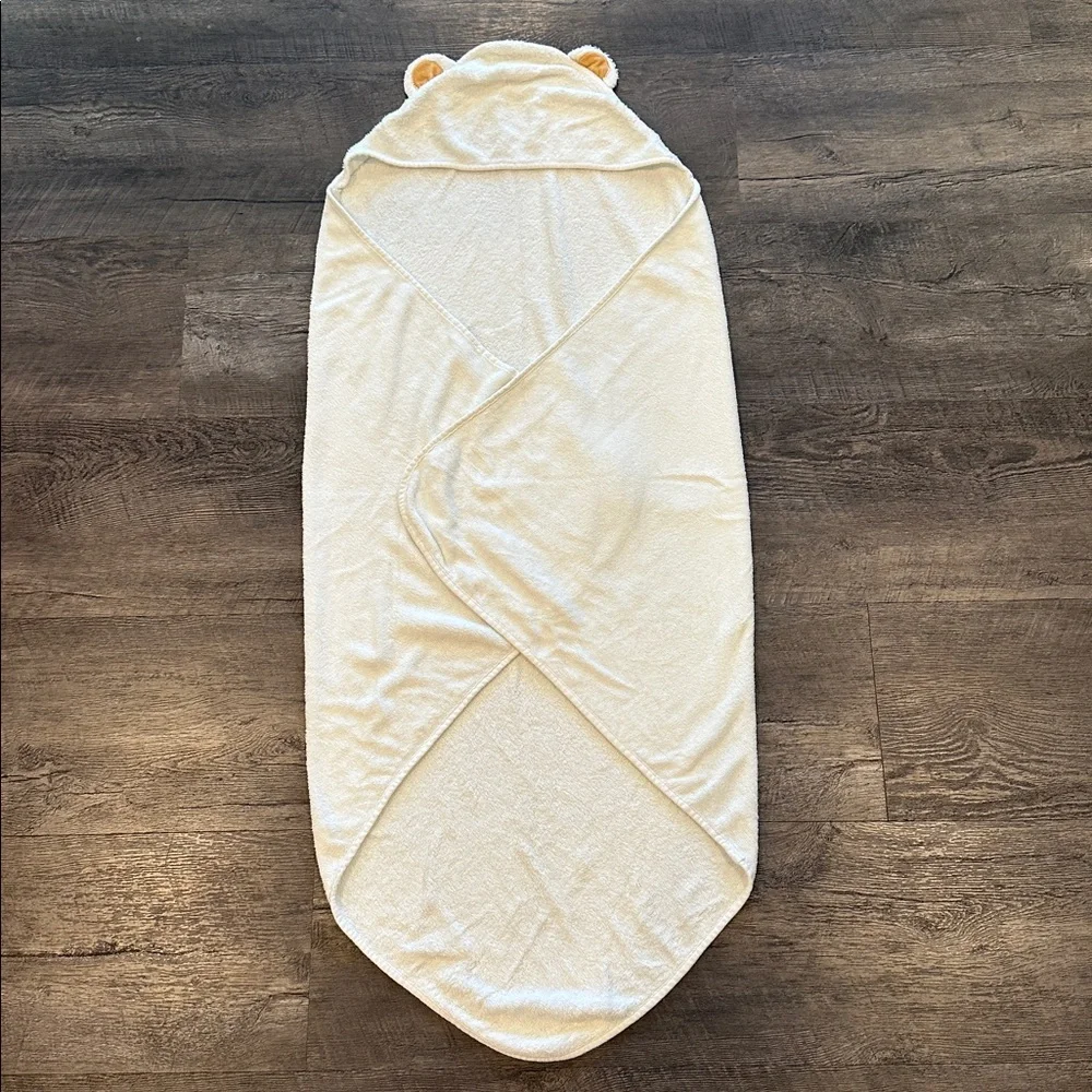 Natemia Ultra Soft Organic Bamboo White Bear Hooded Baby/Toddler Bath Towel‎